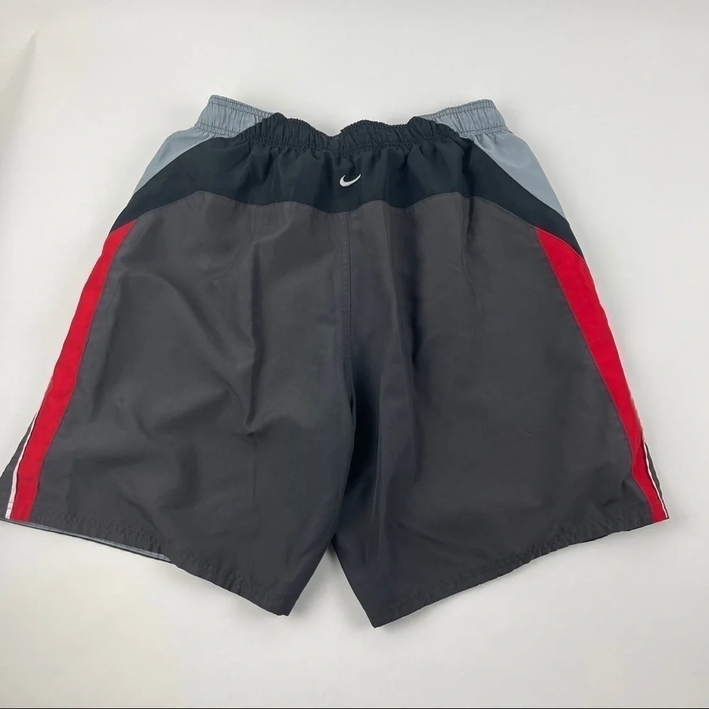 Nike Mens Swim Trunks, Black Gray Red Large